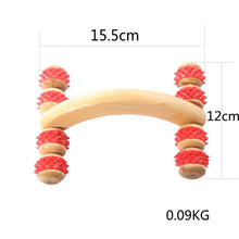 Wood Full-body 8 Wheels Wooden Roller Relaxing Hand Massage Tool Reflexology Face Hand Foot Back Body Therapy