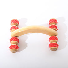 Wood Full-body 8 Wheels Wooden Roller Relaxing Hand Massage Tool Reflexology Face Hand Foot Back Body Therapy