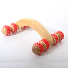 Wood Full-body 8 Wheels Wooden Roller Relaxing Hand Massage Tool Reflexology Face Hand Foot Back Body Therapy