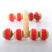 Wood Full-body 8 Wheels Wooden Roller Relaxing Hand Massage Tool Reflexology Face Hand Foot Back Body Therapy