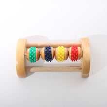 Wood Full-body Four Wheels Wooden Roller Relaxing Hand Massage Tool Reflexology Face Hand Foot Back Body Therapy