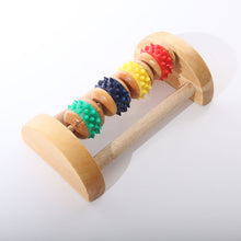 Wood Full-body Four Wheels Wooden Roller Relaxing Hand Massage Tool Reflexology Face Hand Foot Back Body Therapy