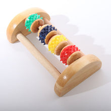 Wood Full-body Four Wheels Wooden Roller Relaxing Hand Massage Tool Reflexology Face Hand Foot Back Body Therapy