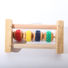 Wood Full-body Four Wheels Wooden Roller Relaxing Hand Massage Tool Reflexology Face Hand Foot Back Body Therapy