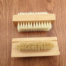 Wooden Double Sided Handle Nylon Bristle Manicure Pedicure Scrubbing Nail Bath Brush