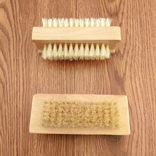 Wooden Double Sided Handle Nylon Bristle Manicure Pedicure Scrubbing Nail Bath Brush