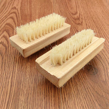 Wooden Double Sided Handle Nylon Bristle Manicure Pedicure Scrubbing Nail Bath Brush