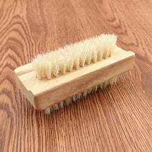 Wooden Double Sided Handle Nylon Bristle Manicure Pedicure Scrubbing Nail Bath Brush