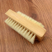 Wooden Double Sided Handle Nylon Bristle Manicure Pedicure Scrubbing Nail Bath Brush