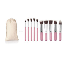 Wooden Handle + Animal Hair And Fiber 10PCS/1Set Cosmetic Makeup Brush Brushes Set Foundation Powder Eyeshadow Anne