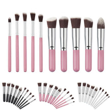 Wooden Handle + Animal Hair And Fiber 10PCS/1Set Cosmetic Makeup Brush Brushes Set Foundation Powder Eyeshadow Anne