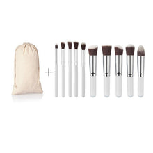 Wooden Handle + Animal Hair And Fiber 10PCS/1Set Cosmetic Makeup Brush Brushes Set Foundation Powder Eyeshadow Anne
