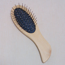 Wooden Handle Massage Hair Brush with Metal Pins Message Comb with Black Air Cushion