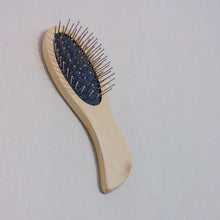 Wooden Handle Massage Hair Brush with Metal Pins Message Comb with Black Air Cushion