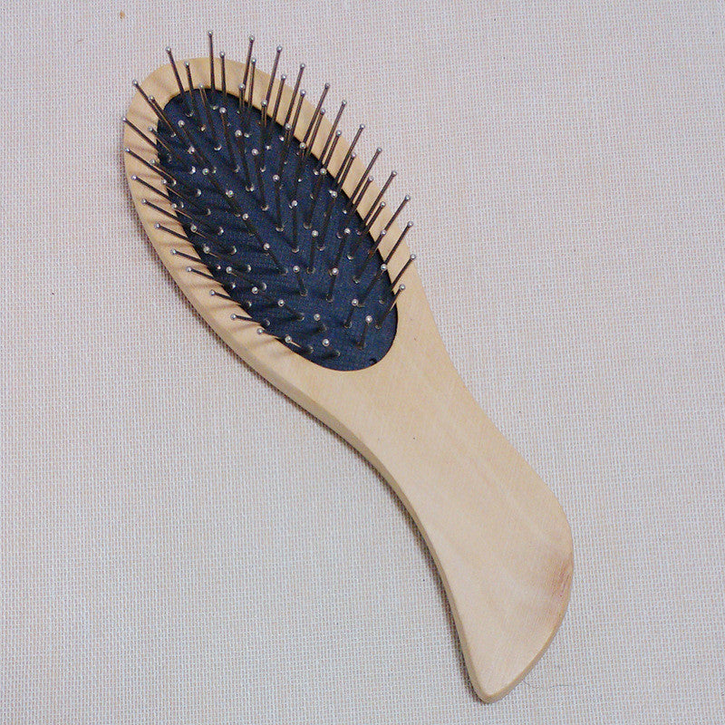 Wooden Handle Massage Hair Brush with Metal Pins Message Comb with Black Air Cushion