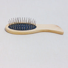 Wooden Handle Massage Hair Brush with Metal Pins Message Comb with Black Air Cushion