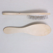 Wooden Handle Massage Hair Brush with Metal Pins Message Comb with White Air Cushion