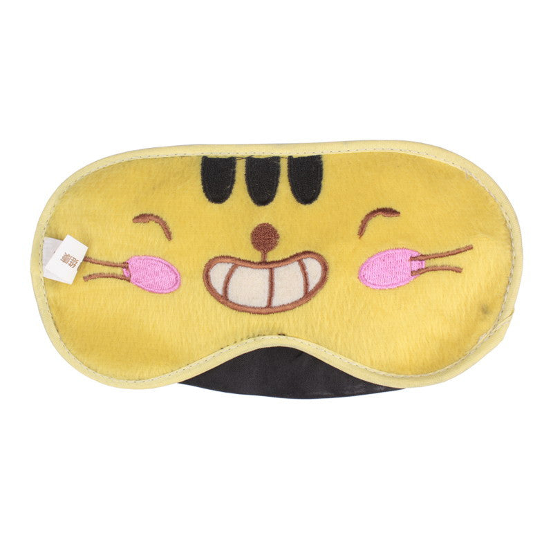 Yellow Tiger Bamboo Carbon Cloth Cartoon Pattern Eye Mask Cover Shade Blindfold for Sleeping and Travel Rest