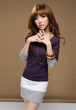 best selling Stripe Dresses Womens Casual Long Sleeve Bodycon Stripe Cocktail Party Mini DressS/M/L/XL free ship