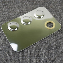 fresh 14.8cmX10cm Nail Art Palette Cosmetic Mixing Palette Set Ring Manicure Nail Tool Stainless steel Material Anne