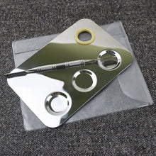 fresh 14.8cmX10cm Nail Art Palette Cosmetic Mixing Palette Set Ring Manicure Nail Tool Stainless steel Material Anne