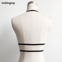 mokingtop Camisole Top Halter Black Bandage Hollow Strappy Bra Sexy Lingerie Womans Camisole Chalecos Mujer#121