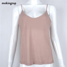mokingtop Camisole With Bra Sexy V-Neck Women Summer Sleeveless Tops Lady Summer Clothes Canotta Intima Donna#121