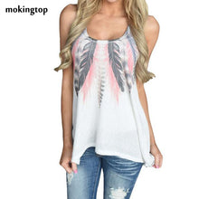 mokingtop Feather Vest 2017 Summer Tops Women Beach Loose Tank Tops Sleeveless Casual Vest Canotta Intima Donna#0521