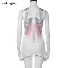 mokingtop Feather Vest 2017 Summer Tops Women Beach Loose Tank Tops Sleeveless Casual Vest Canotta Intima Donna#0521