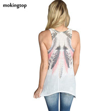 mokingtop Feather Vest 2017 Summer Tops Women Beach Loose Tank Tops Sleeveless Casual Vest Canotta Intima Donna#0521