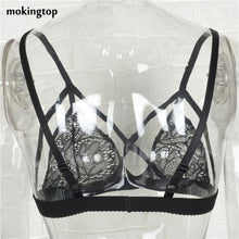 mokingtop Floral Cropped Top Cross Bandage Lace Bralette Bra Hollow Halter Top Cropped For Women Blusa Com Renda#121