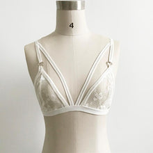 mokingtop Hollow Halter Bustier Bra Cropped Lace Bralette Bandage Hollow Out Lace Strap Top Top Encaje Lenceria#0521