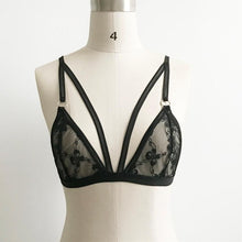 mokingtop Hollow Halter Bustier Bra Cropped Lace Bralette Bandage Hollow Out Lace Strap Top Top Encaje Lenceria#0521