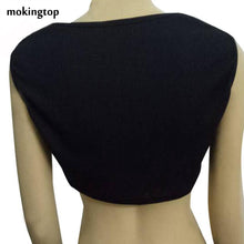 mokingtop Knitted Woman Sleeveless Bodycon Tank Top Zipper Black Backless Vest Sutia Strappy Chalecos Mujer#121