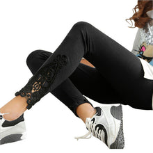 mokingtop Leggings Spring Autumn Women Triangle Side Lace Soft Legging Capris Women Workout Clothes Pants Pantacourt Femme#18