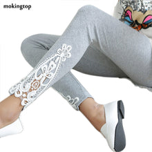 mokingtop Leggings Spring Autumn Women Triangle Side Lace Soft Legging Capris Women Workout Clothes Pants Pantacourt Femme#18