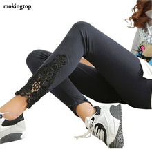 mokingtop Leggings Spring Autumn Women Triangle Side Lace Soft Legging Capris Women Workout Clothes Pants Pantacourt Femme#18