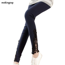 mokingtop Leggings Spring Autumn Women Triangle Side Lace Soft Legging Capris Women Workout Clothes Pants Pantacourt Femme#18