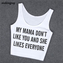 mokingtop Letter Printed Women Vest Sleeveless Crop Tops Summer Sexy Tanks Top Bralette Chalecos Mujer#1521