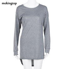 mokingtop Oversize Dress Women Long Sleeve Casual Irregular Dress Autumn Basic Loose Mini Dress Roupas Feminina#B12