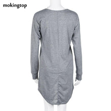 mokingtop Oversize Dress Women Long Sleeve Casual Irregular Dress Autumn Basic Loose Mini Dress Roupas Feminina#B12