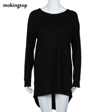 mokingtop Oversize Dress Women Long Sleeve Casual Irregular Dress Autumn Basic Loose Mini Dress Roupas Feminina#B12