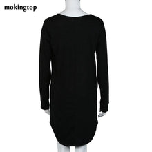 mokingtop Oversize Dress Women Long Sleeve Casual Irregular Dress Autumn Basic Loose Mini Dress Roupas Feminina#B12