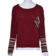 mokingtop Patchwork Women Tshirt 3xl Loose Long Sleeve Tops Printed Pocket Path Autumn Shirt Poleras De Mujer Vetements#B12