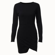 mokingtop Sexy Dress Irregular Slim Long Sleeve Women Dress Aurumn Basic Mini Dress Sexy Vestidos Curtos#212