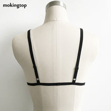 mokingtop Strappy Bra Triangle Bandage Hollow Out Crops Sexy Women Basic Bustier Bra Tops Croppeds Baratos#3325