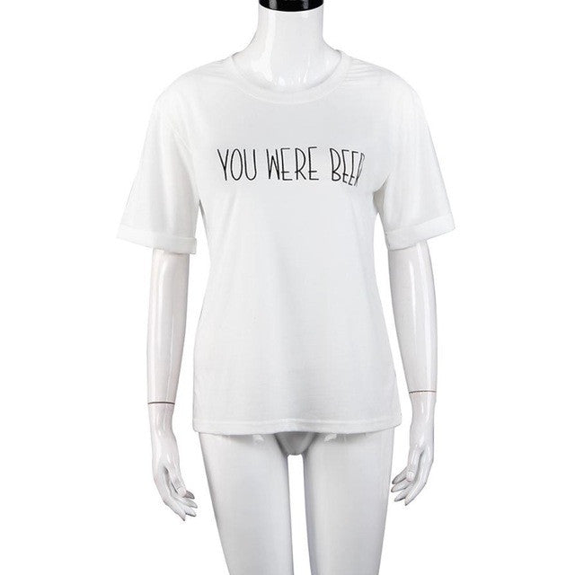 mokingtop Summer T Shirt Basic White Letter Printed Women Tshirt Short Sleeve Casual Youth Girls Shirt Kleding Vrouwen#121