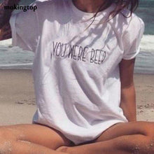 mokingtop Summer T Shirt Basic White Letter Printed Women Tshirt Short Sleeve Casual Youth Girls Shirt Kleding Vrouwen#121