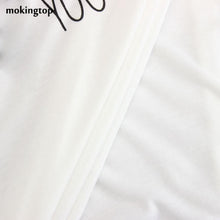 mokingtop Summer T Shirt Basic White Letter Printed Women Tshirt Short Sleeve Casual Youth Girls Shirt Kleding Vrouwen#121