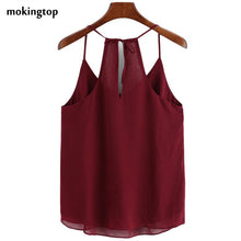 mokingtop Summer Tops Chiffon Halter Sleeveless Women Summer Cropped Tops Womans Camisole Canotta Intima Donna#